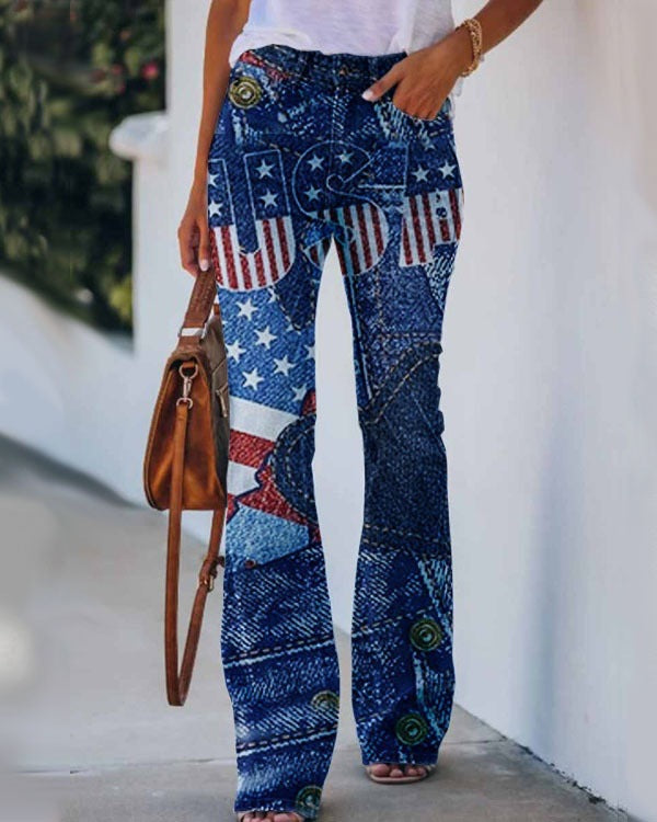 Womens Casual 3D patterned Jeans