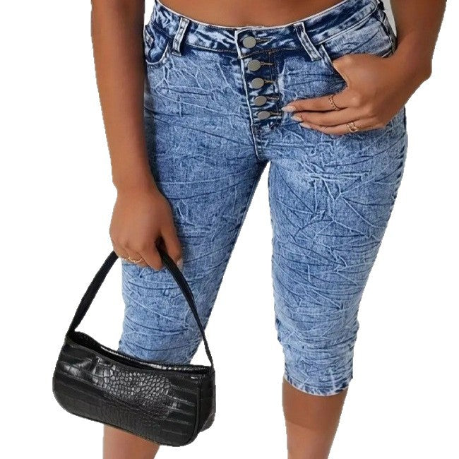 High-elastic Form-fitting Light-colored Jeans