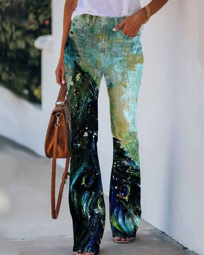 Womens Casual 3D patterned Jeans