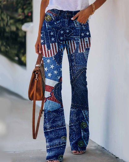 Womens Casual 3D patterned Jeans