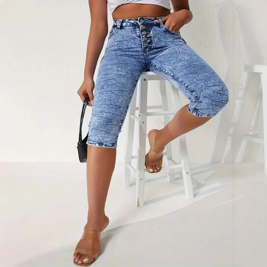 High-elastic Form-fitting Light-colored Jeans