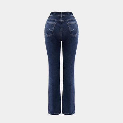 Spring Washed Slightly Flared Straight-leg Pants