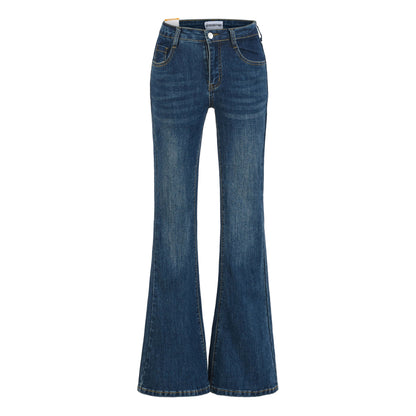 Womens Stylish Slim-fit Distressed Flared Jeans