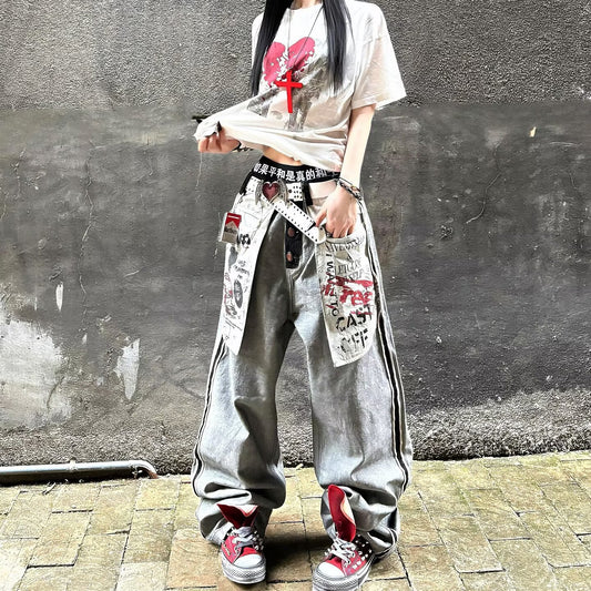 Loose Casual Denim Jeans With A Punk Edgeperfect For A Tomboy Or Edgy Cowgirl Look