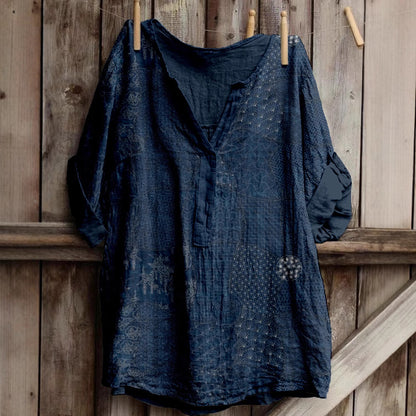 Loose-fit Printed Casual Plus-size Top For Women