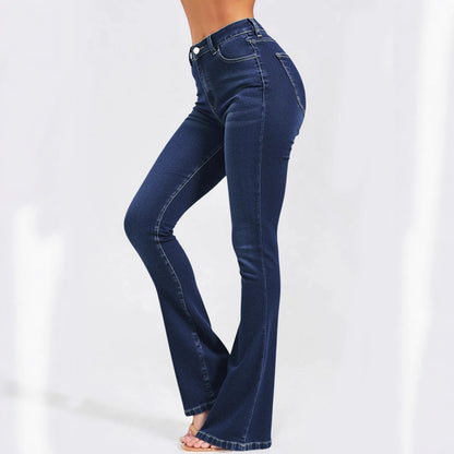 Spring Washed Slightly Flared Straight-leg Pants