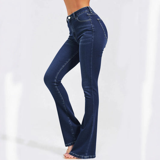 Spring Washed Slightly Flared Straight-leg Pants