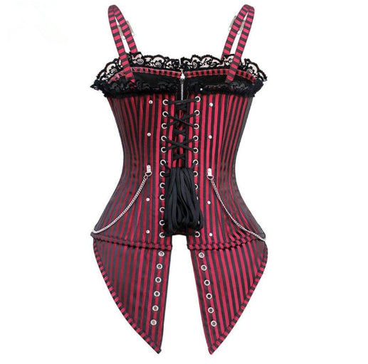 Striped Zippered Boning Shapewear For Women