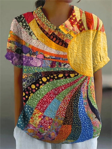 Women's Casual Loose And Versatile Short-sleeve Printed Top