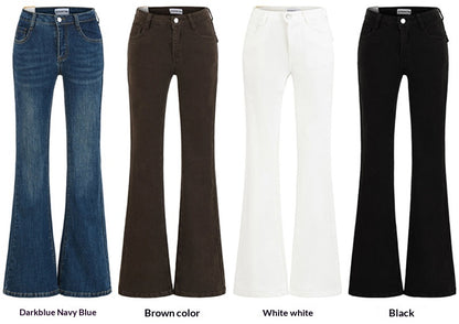 Womens Stylish Slim-fit Distressed Flared Jeans