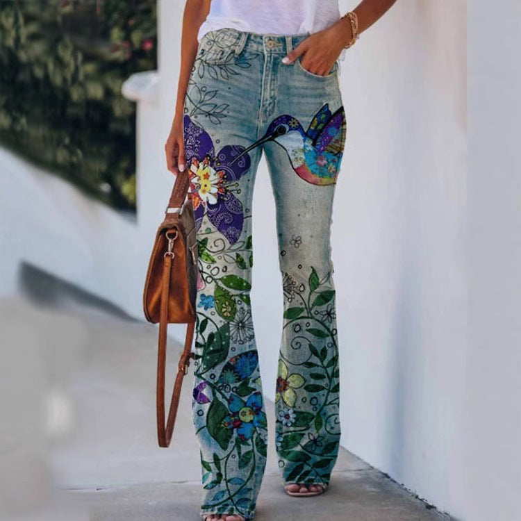 Womens Casual 3D patterned Jeans