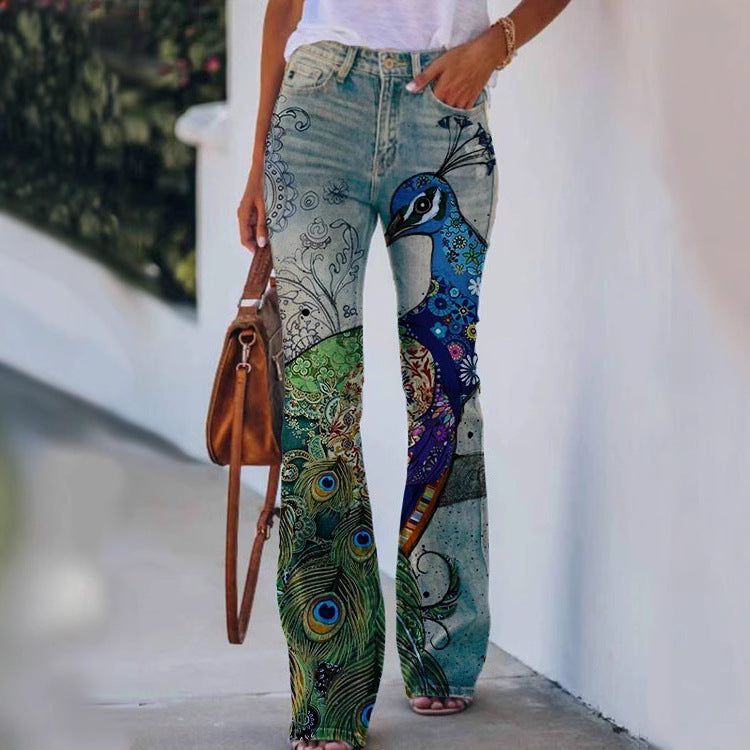 Womens Casual 3D patterned Jeans