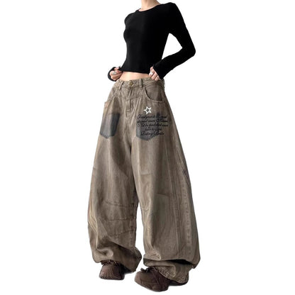 Loose-fit Wide-leg Pants With A Curved Hem For Women